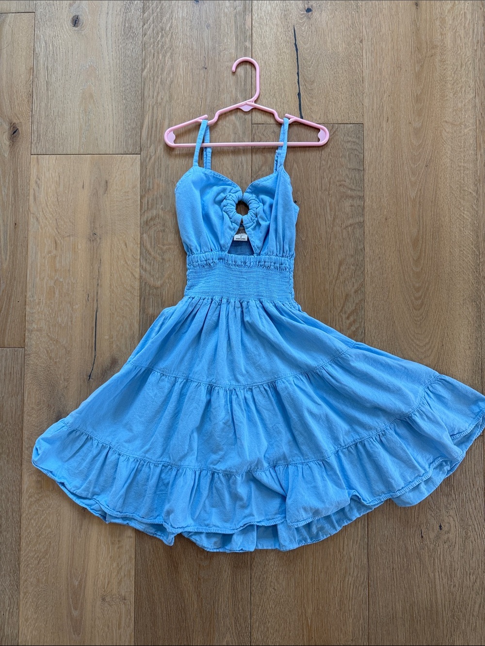 Blue Tiered Sundress with Smocked Waist for Girls